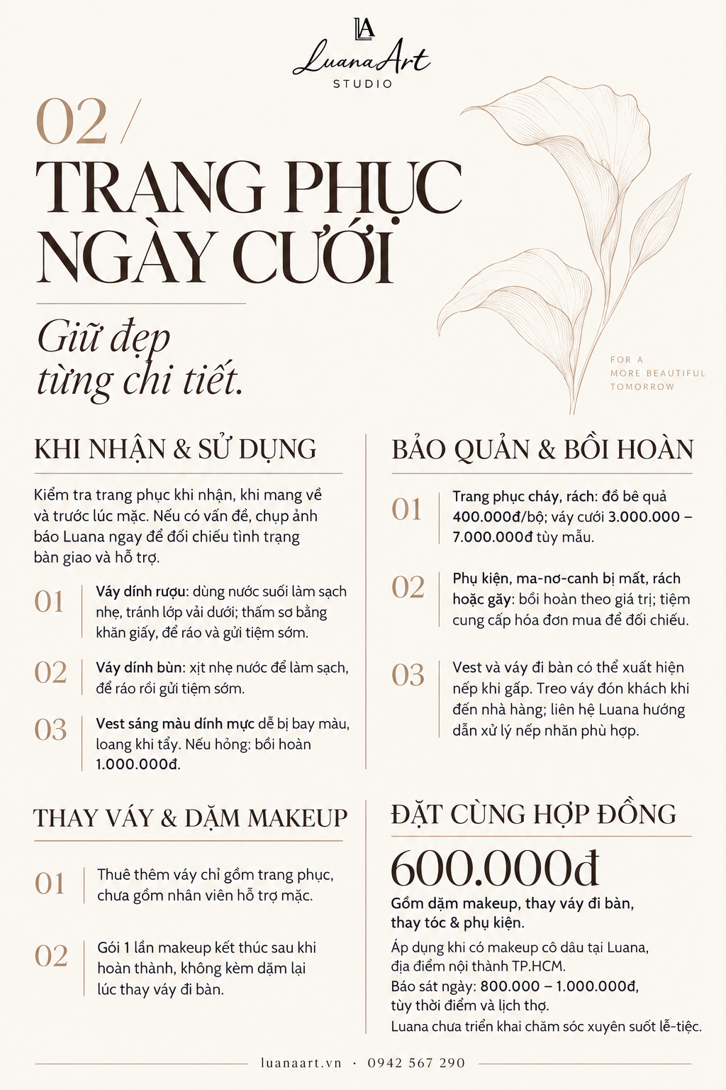 Bảng hướng dẫn Luana: Sử dụng trang phục